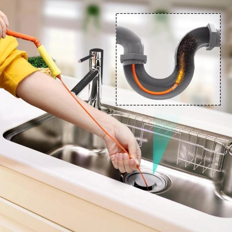 FlexiSnake Drain Weasel Refill - Sink Snake Hair Clog Remover Tool, Sink,  Pipe, Bathroom, Bathtub Drain Cleaner, 18-inch Long Flexible Disposable